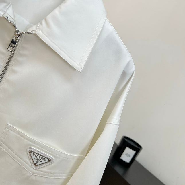 PRADA 26S CROPPED ZIP-UP JACKET 1070