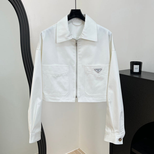 PRADA 26S CROPPED ZIP-UP JACKET 1070