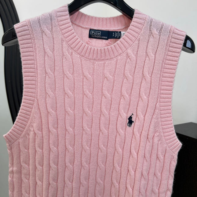 RALPH LAUREN 26S CREW-NECK CABLE-KNIT VEST 741