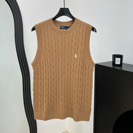 RALPH LAUREN 26S CREW-NECK CABLE-KNIT VEST 740