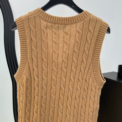 RALPH LAUREN 26S V-NECK CABLE-KNIT VEST 735