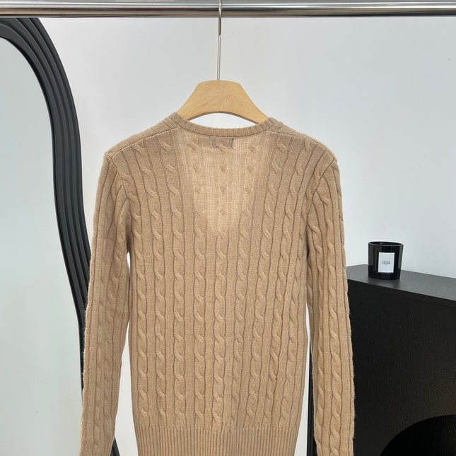 RALPH LAUREN 26S V-NECK CABLE-KNIT SWEATER 563