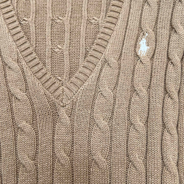 RALPH LAUREN 26S V-NECK CABLE-KNIT SWEATER 563