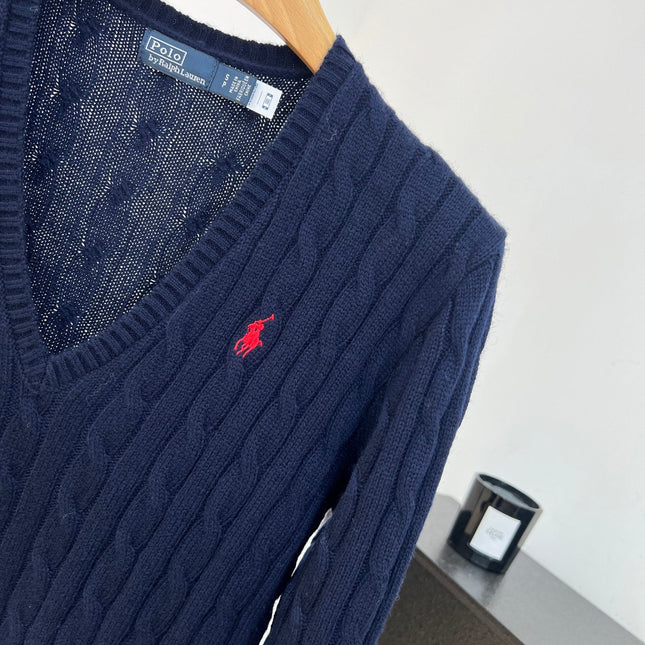 RALPH LAUREN 26S V-NECK CABLE-KNIT SWEATER 560