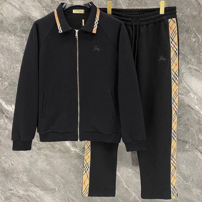 BURBERRY 26S CHECK-TRIM ZIP-UP TRACKSUIT 485