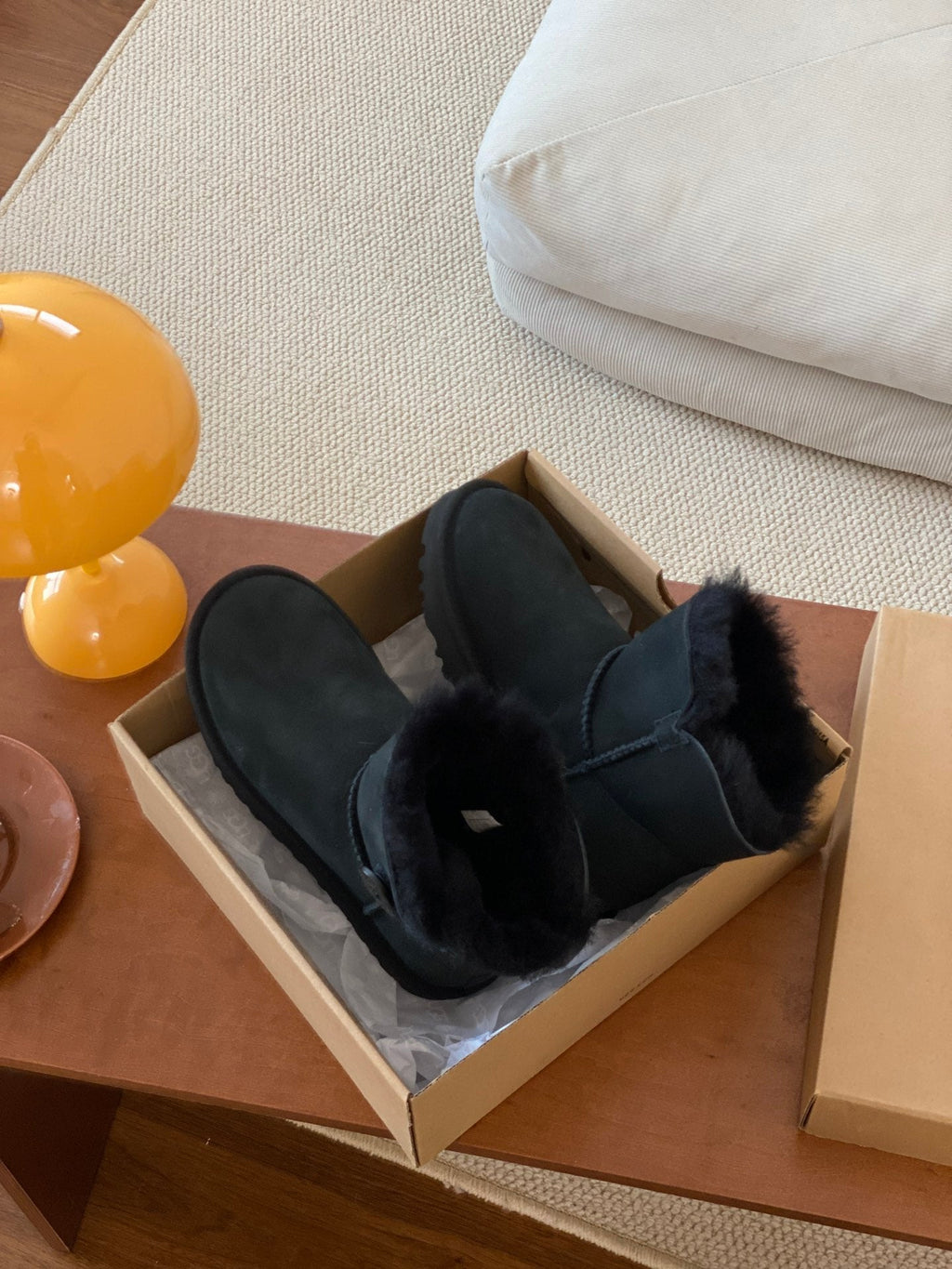 MINI BAILEY BUTTON II BOOT IN BLACK SUEDE AND SILK COTTON PADDING