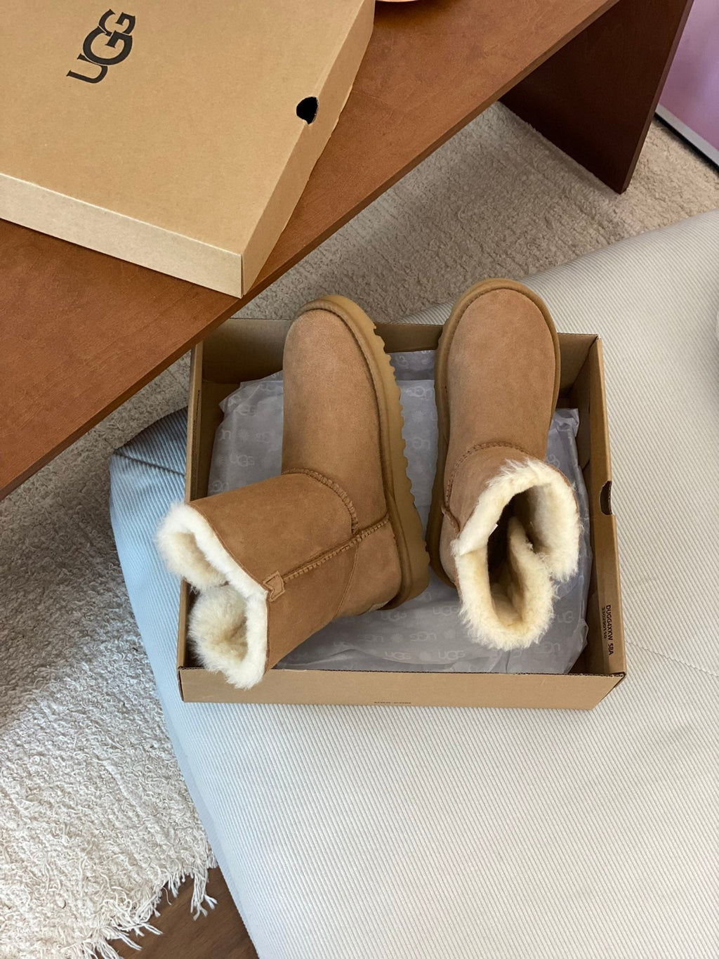 CLASSIC BAILEY BOOTS WITH BUTTONS IN CIDER BROWN SUEDE AND WOOL LINED