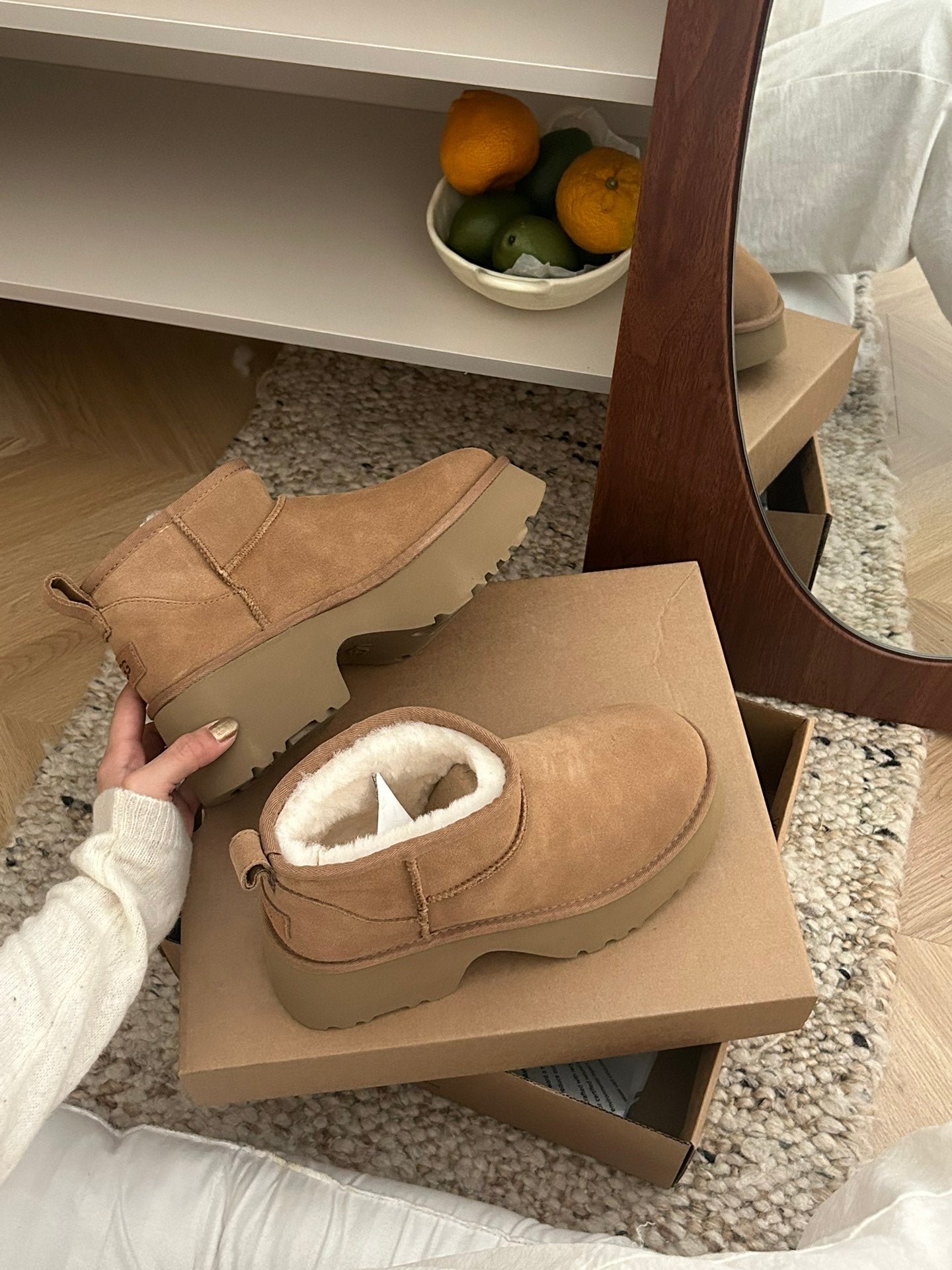 CLASSIC ULTRA MINI PLATFORM IN BRONZE BROWN SUEDE