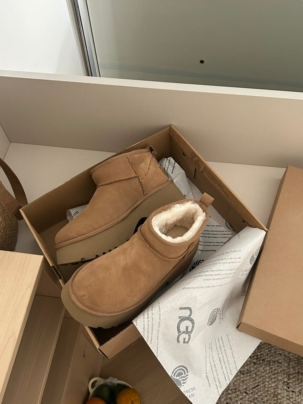 CLASSIC ULTRA MINI PLATFORM IN BRONZE BROWN SUEDE