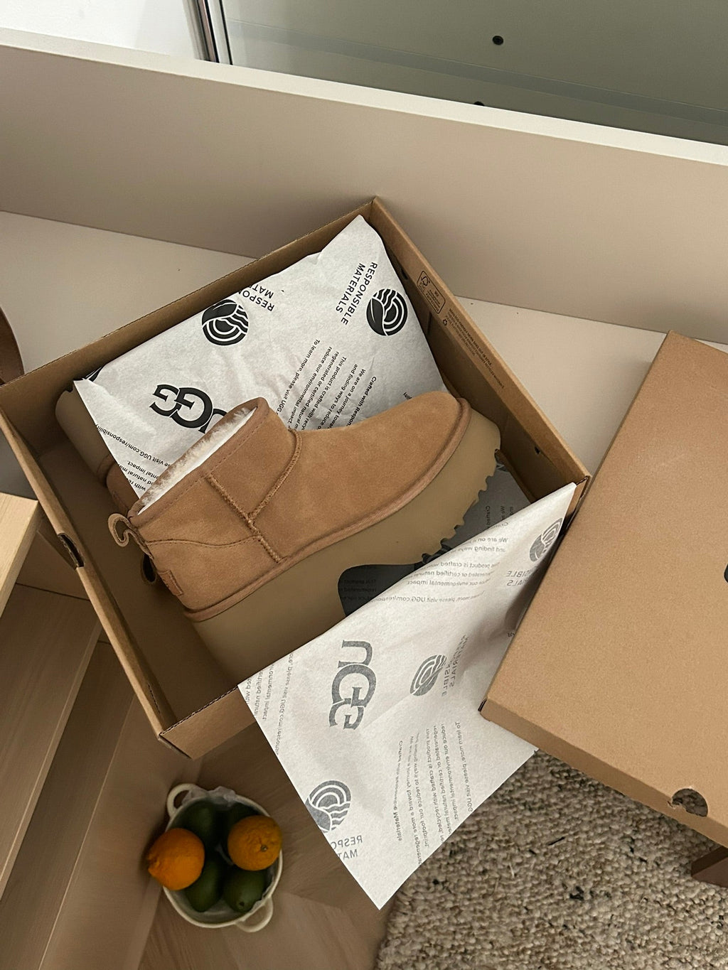 CLASSIC ULTRA MINI PLATFORM IN BRONZE BROWN SUEDE