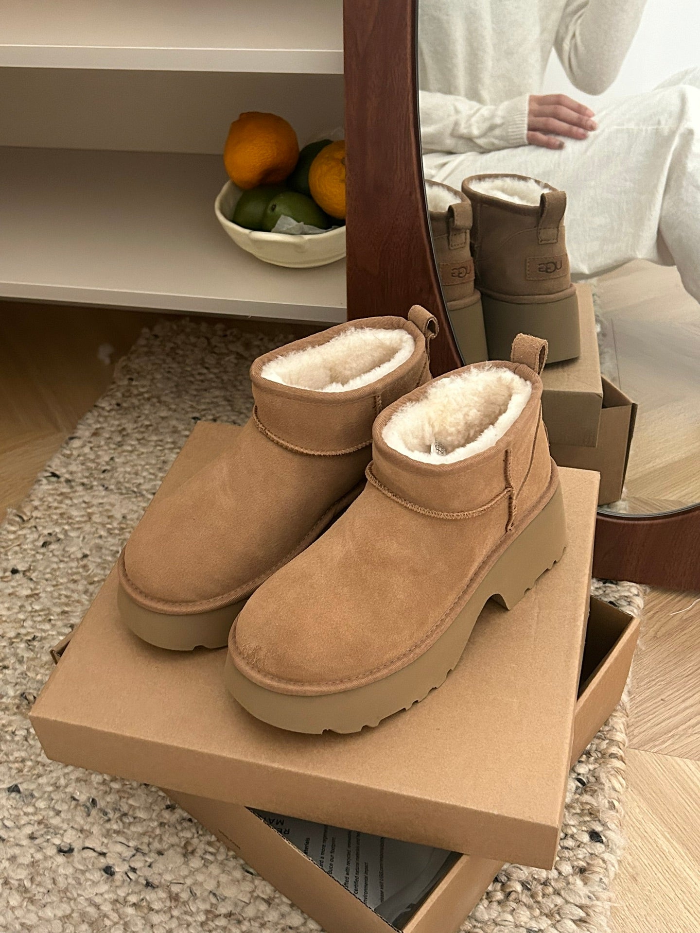 CLASSIC ULTRA MINI PLATFORM IN BRONZE BROWN SUEDE