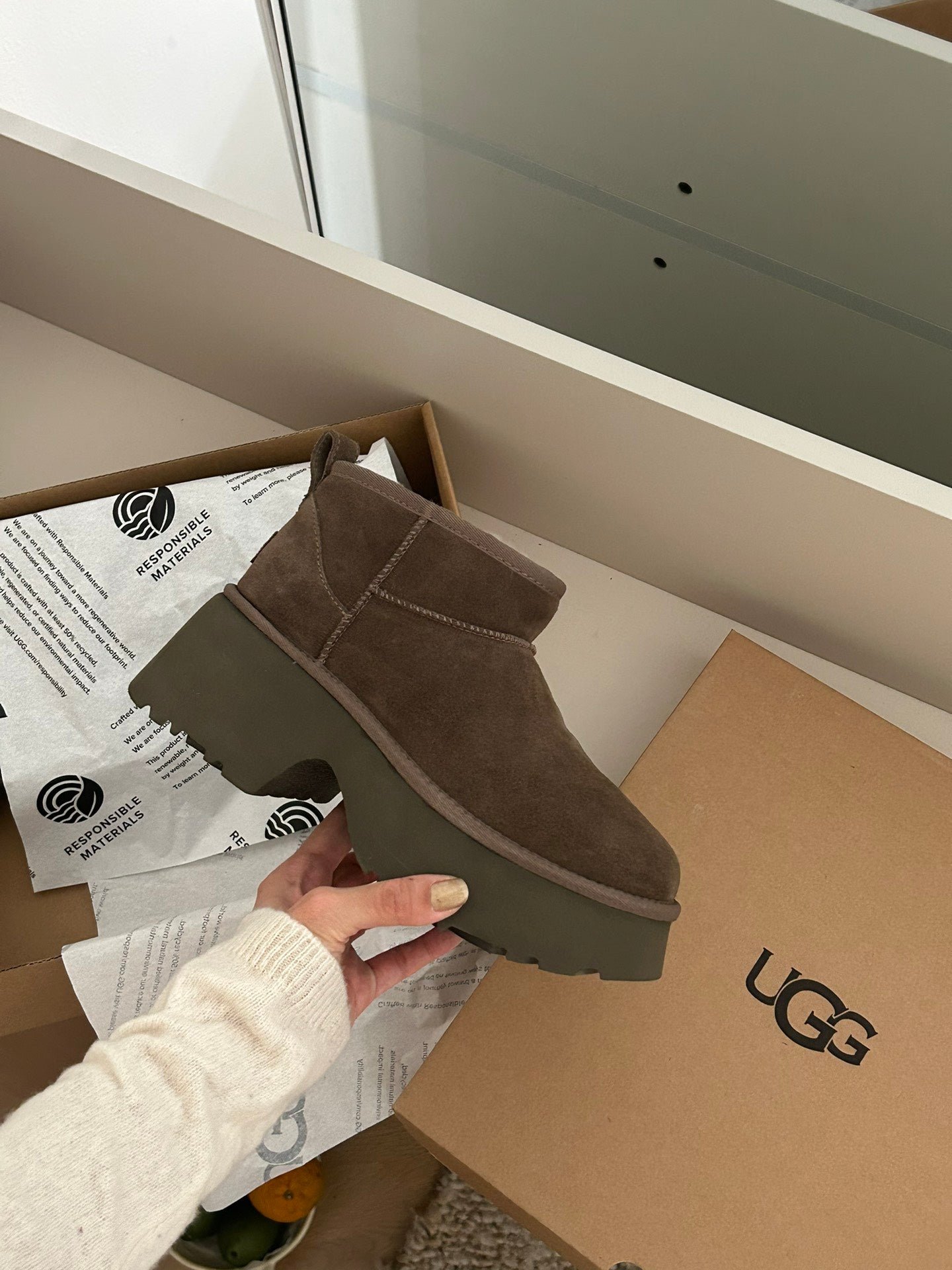 CLASSIC ULTRA MINI PLATFORM IN HICKORY BROWN SUEDE