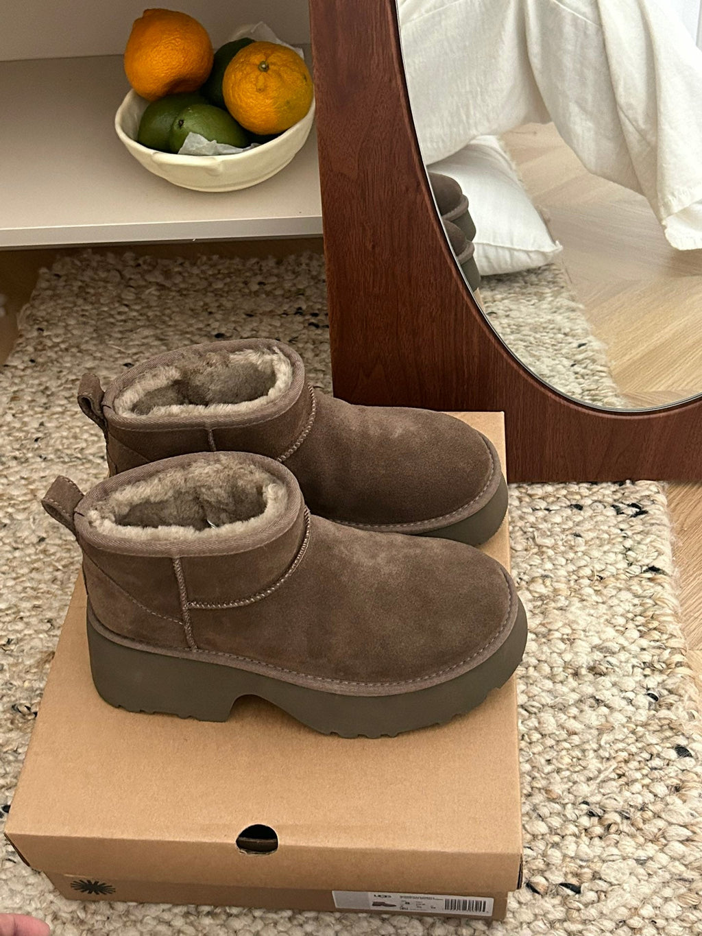 CLASSIC ULTRA MINI PLATFORM IN HICKORY BROWN SUEDE