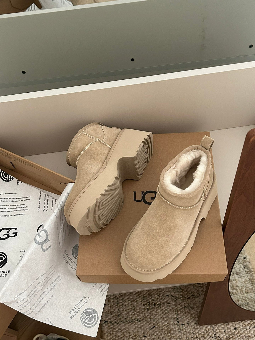CLASSIC ULTRA MINI PLATFORM IN TORTILLA BROWN SUEDE