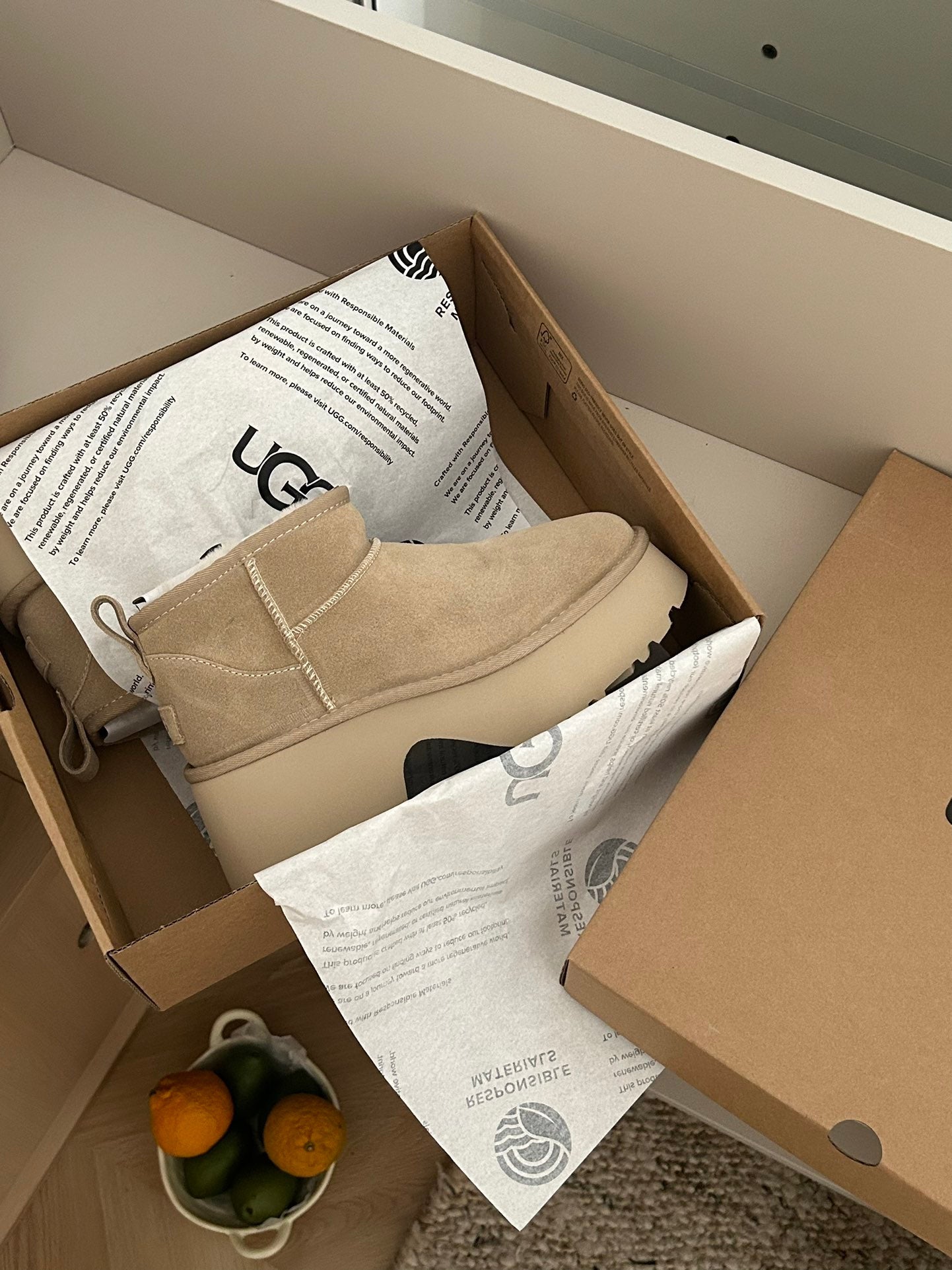 CLASSIC ULTRA MINI PLATFORM IN TORTILLA BROWN SUEDE