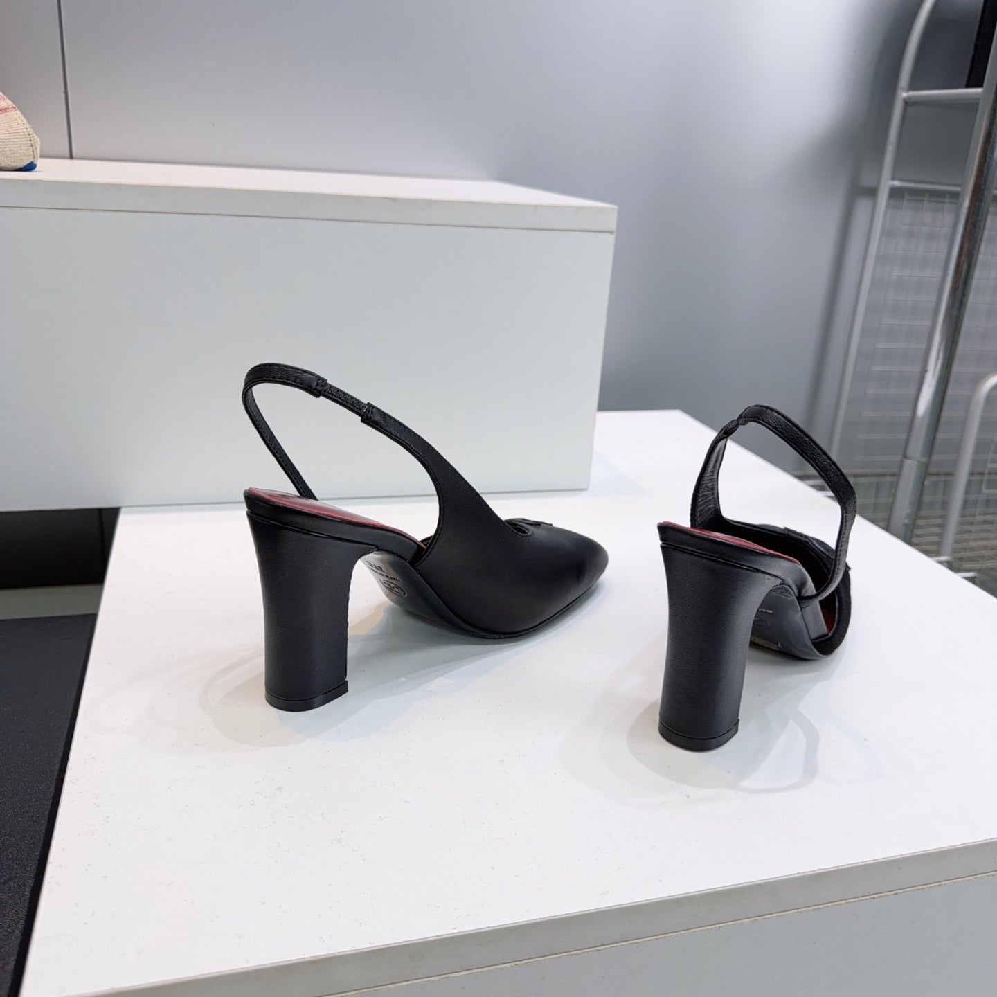 CHANEL 26S SLINGBACK 100 MM IN BLACK SUEDE AND LAMBSKIN
