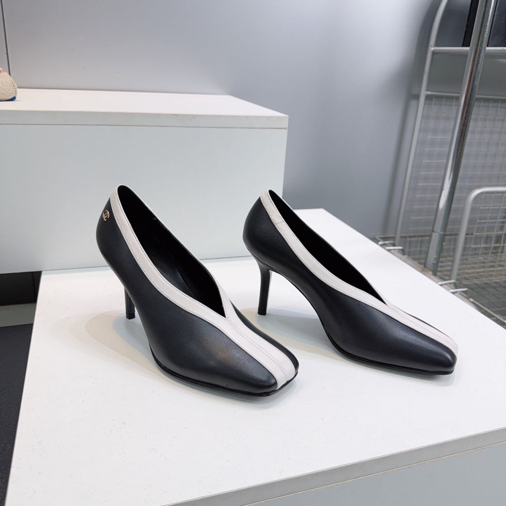 CHANEL 26S HIGH HEELS 100 MM IN BLACK CALFSKIN