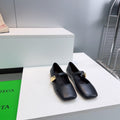 BOTTEGA VENETA 26S SQUARE-TOE MARY JANES IN BLACK LAMBSKIN