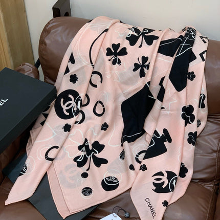 CHANEL 25S SCARF 140 IN SILK AND CASHMERE 932003