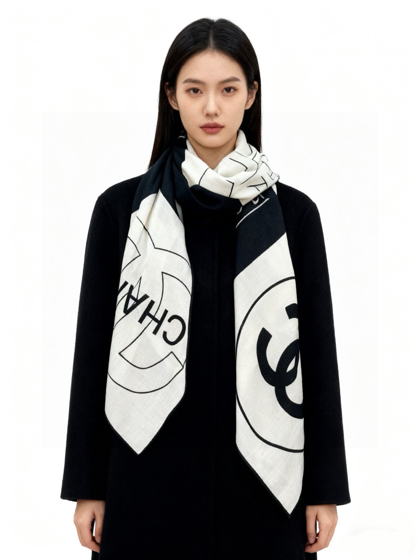 CHANEL 25S SCARF 135 IN SILK AND CASHMERE 932037