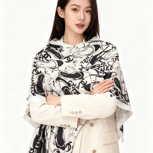 CHANEL 25S SCARF 135 CM IN CASHMERE SILK 941790