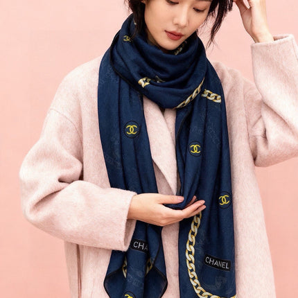 CHANEL 26S SCARF 135 IN CASHMERE AND SILK 281153