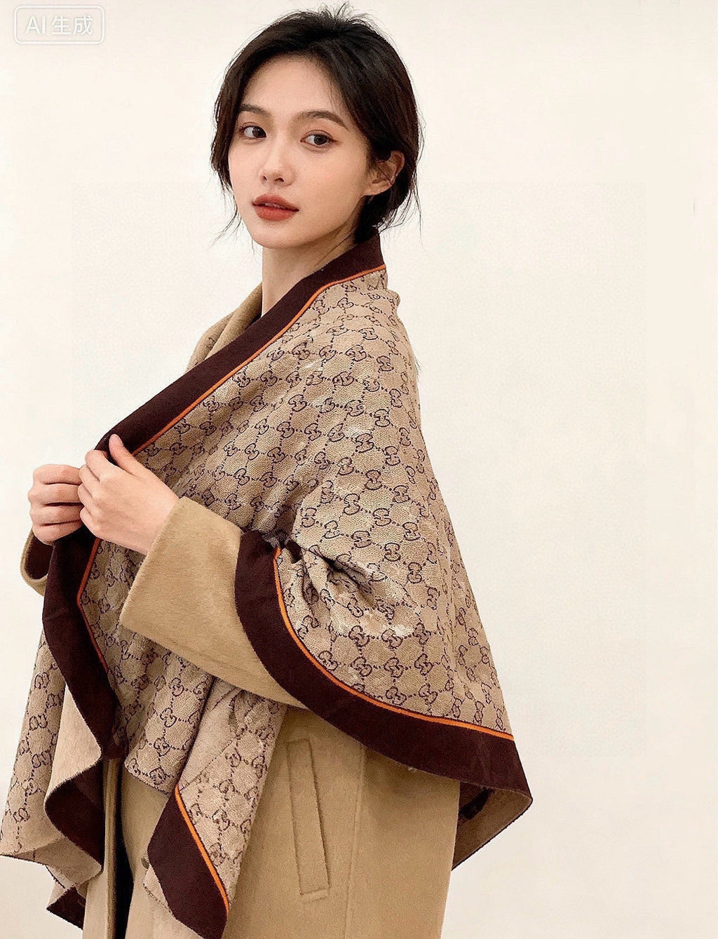 GUCCI 26S SCARF 135 IN CASHMERE AND SILK 315168