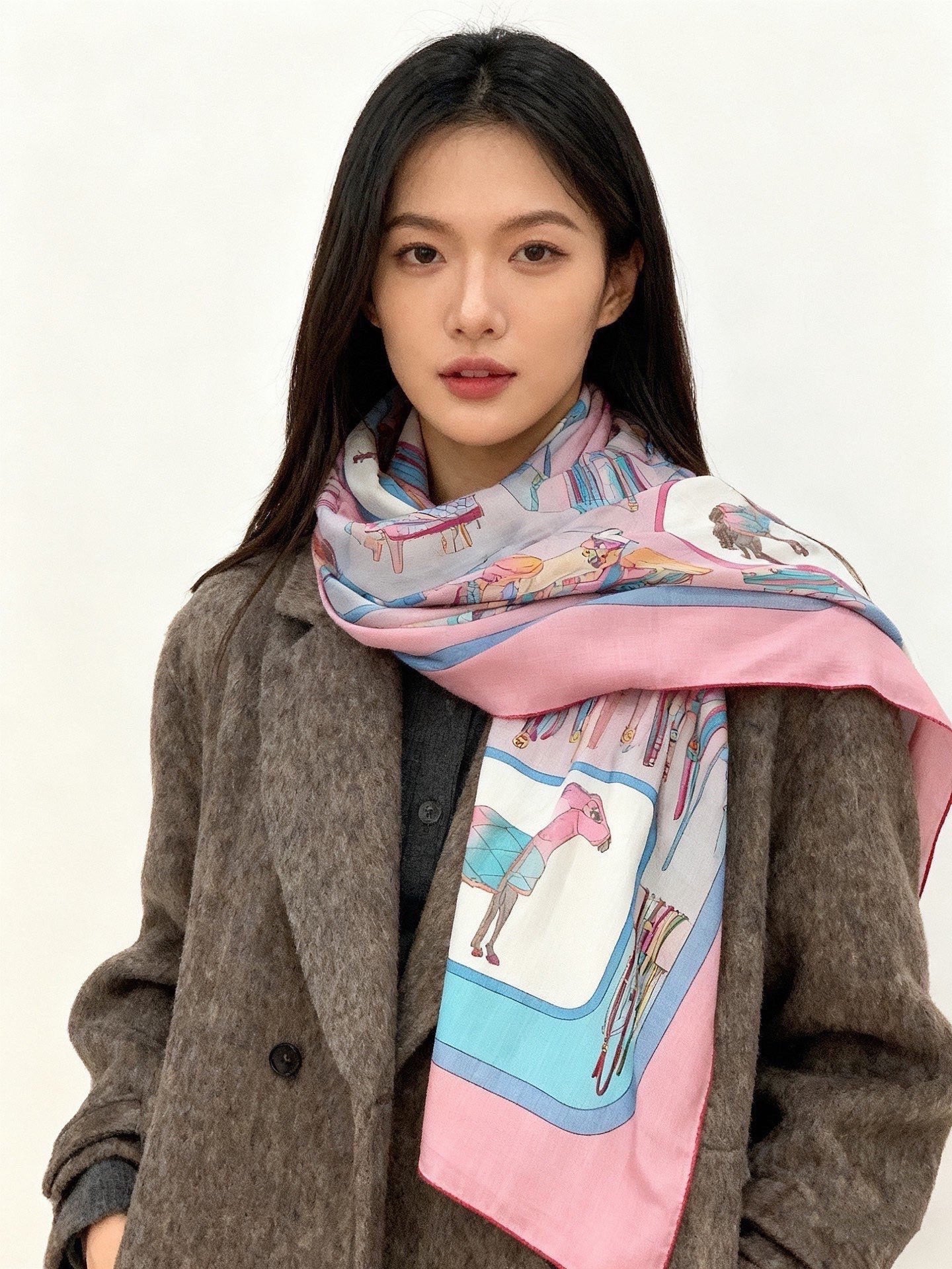 GUCCI 26S SCARF 135 IN CASHMERE AND SILK 314997