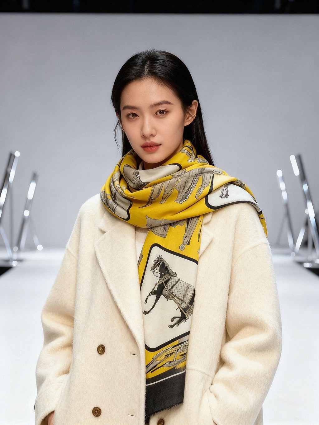 GUCCI 26S SCARF 135 IN CASHMERE AND SILK 314999