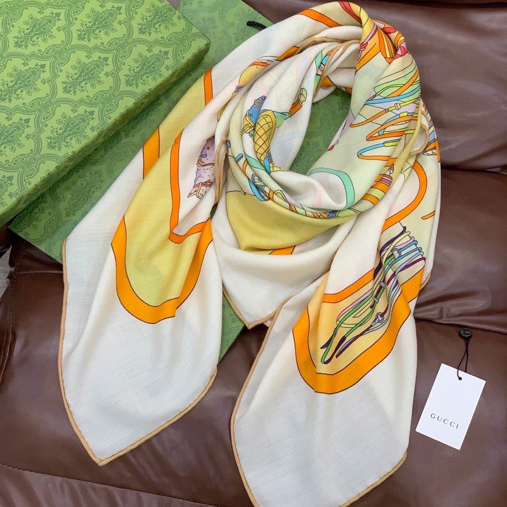 GUCCI 26S SCARF 135 IN CASHMERE AND SILK 315000