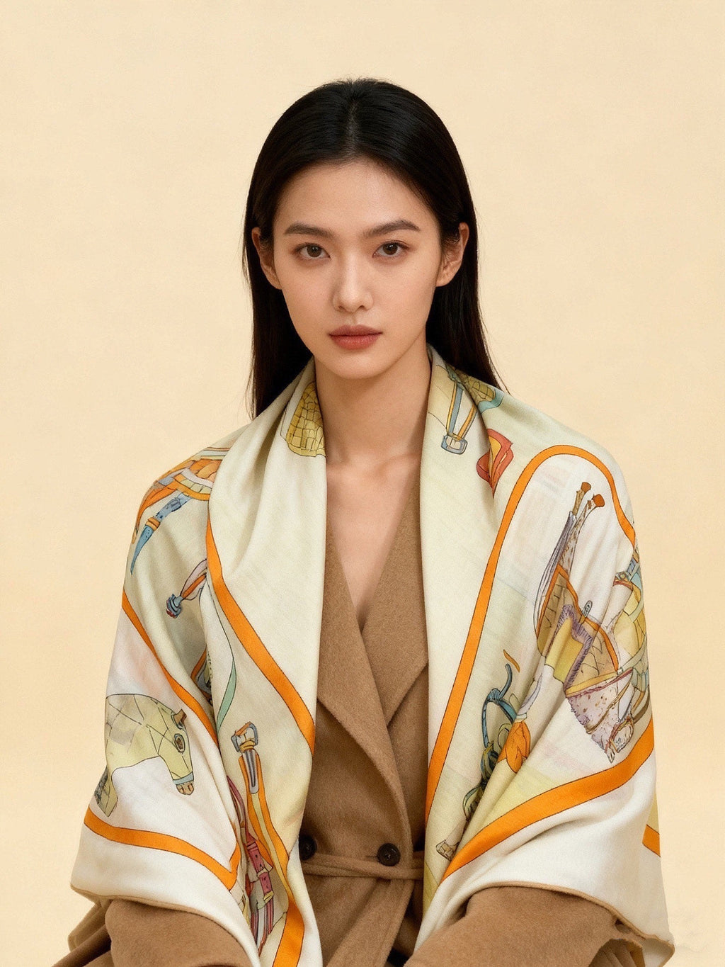 GUCCI 26S SCARF 135 IN CASHMERE AND SILK 315000