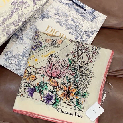 DIOR 26S SCARF 140 IN CASHMERE AND SILK 426189