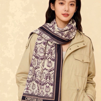 DIOR 26S SCARF 135 IN CASHMERE AND SILK 433865