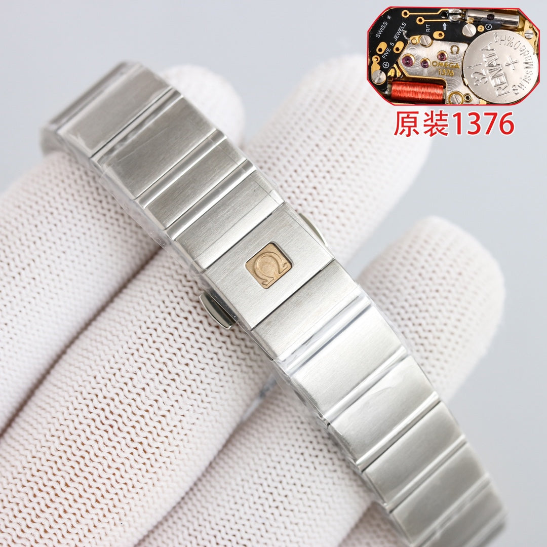 WATCH OMEGA CONSTELLATION QUARTZ 24 MM SILVER CASE WITH CRYSTAL