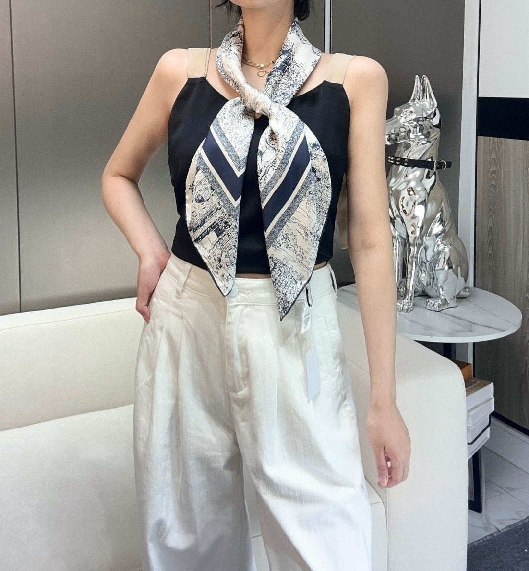 DIOR 26S SCARF 90CM IN SILK 305978
