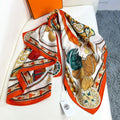 HERMES 26S PRINTED SQUARE SCARF 135 IN CASHMERE AND SILK 309422