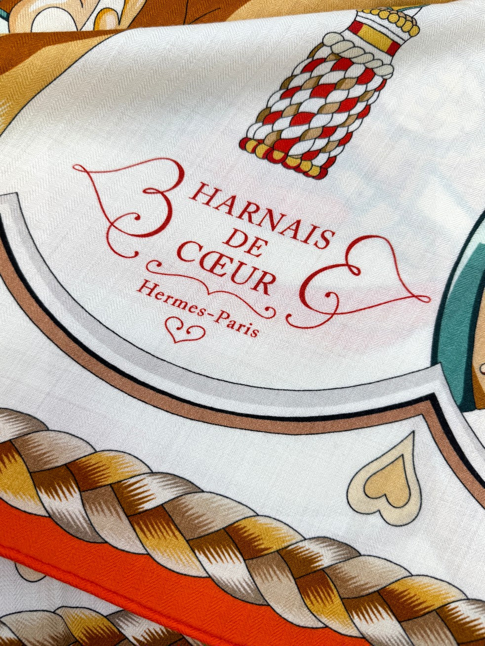 HERMES 26S PRINTED SQUARE SCARF 135 IN CASHMERE AND SILK 309422