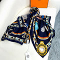 HERMES 26S PRINTED SQUARE SCARF 135 IN CASHMERE AND SILK 309425