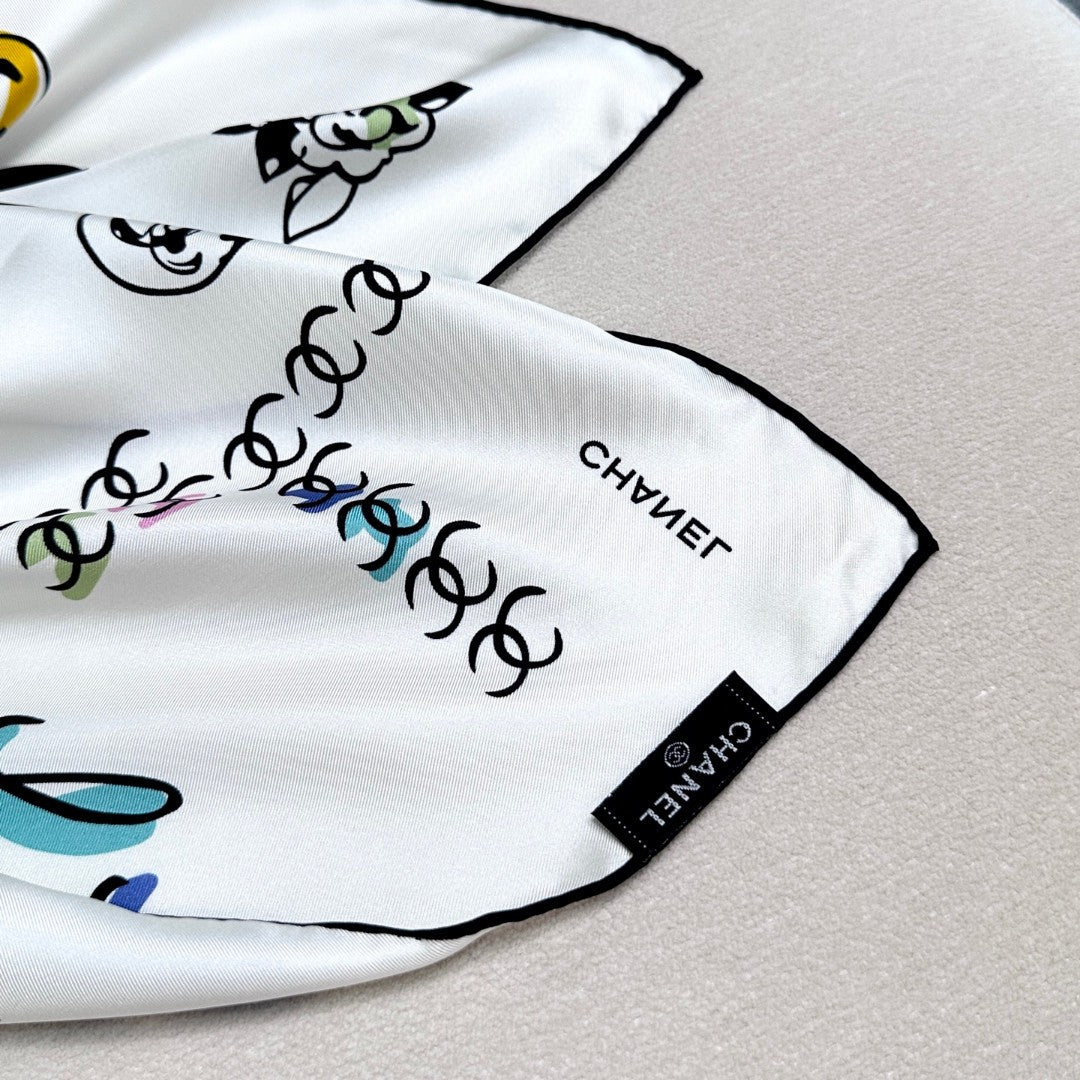 CHANEL 26S SCARF 90 IN SILK 304555