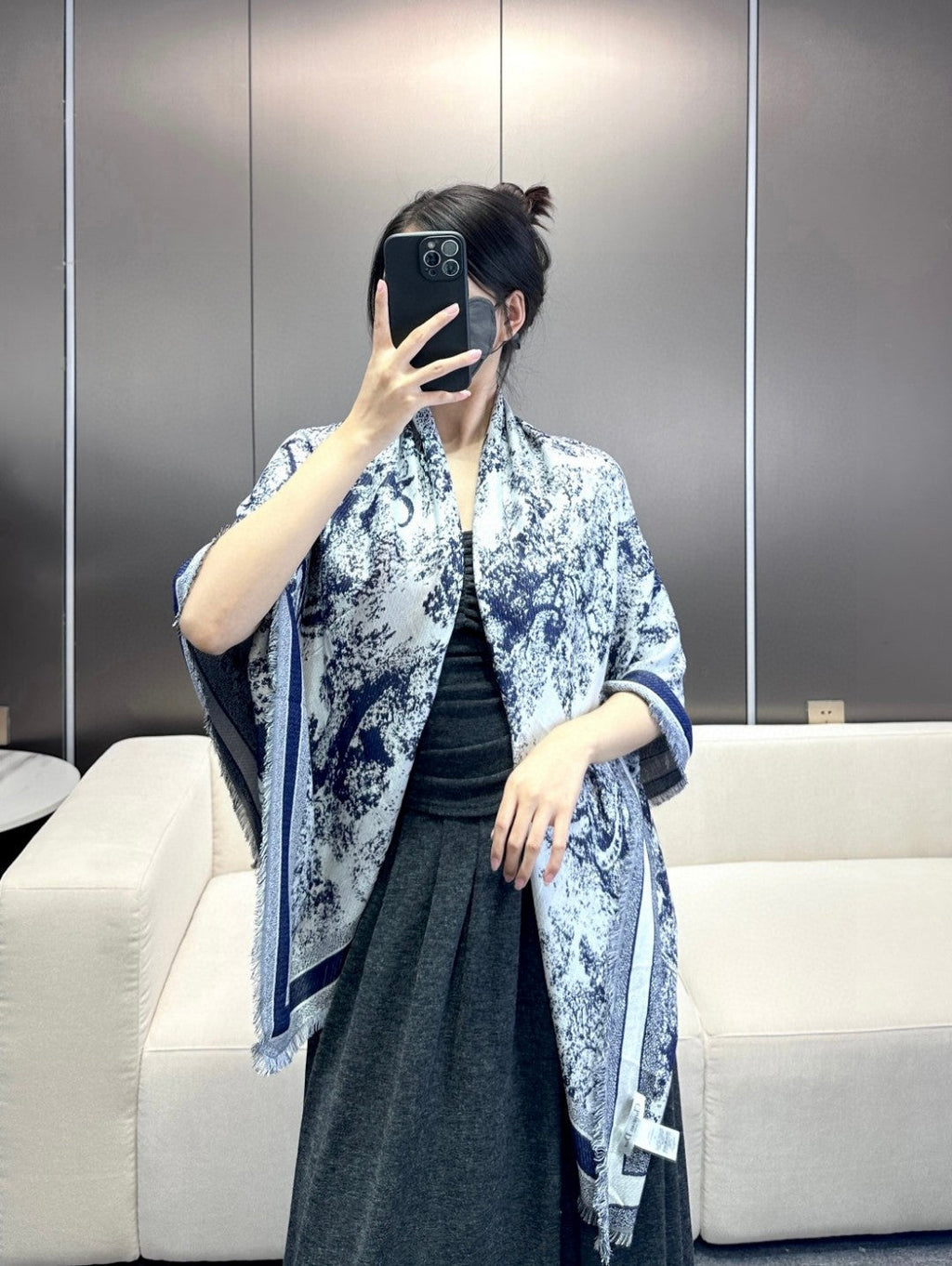 DIOR 26S SCARF 140CM IN SILK & CASHMERE 292286