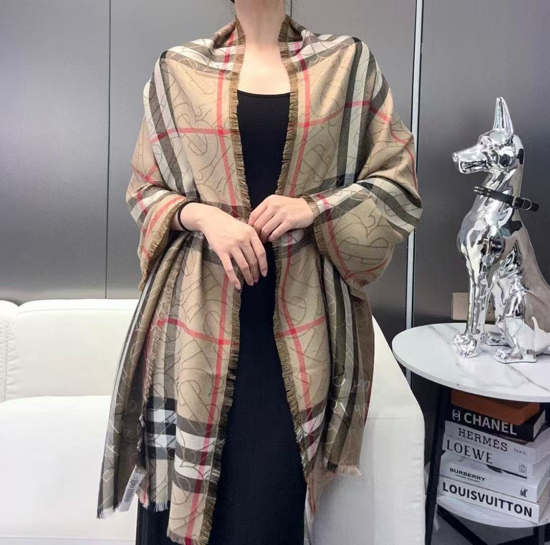 BURBERRY 26S SCARF 220CM IN SILK WOOL 318424