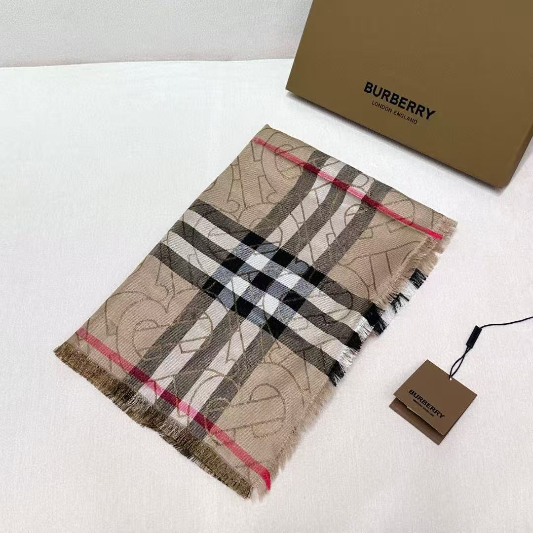 BURBERRY 26S SCARF 220CM IN SILK WOOL 318424