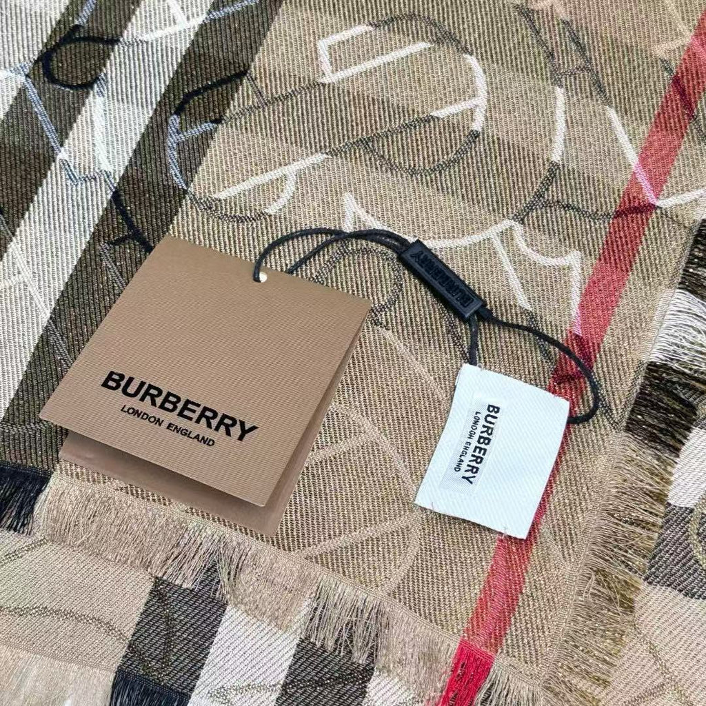 BURBERRY 26S SCARF 220CM IN SILK WOOL 318424