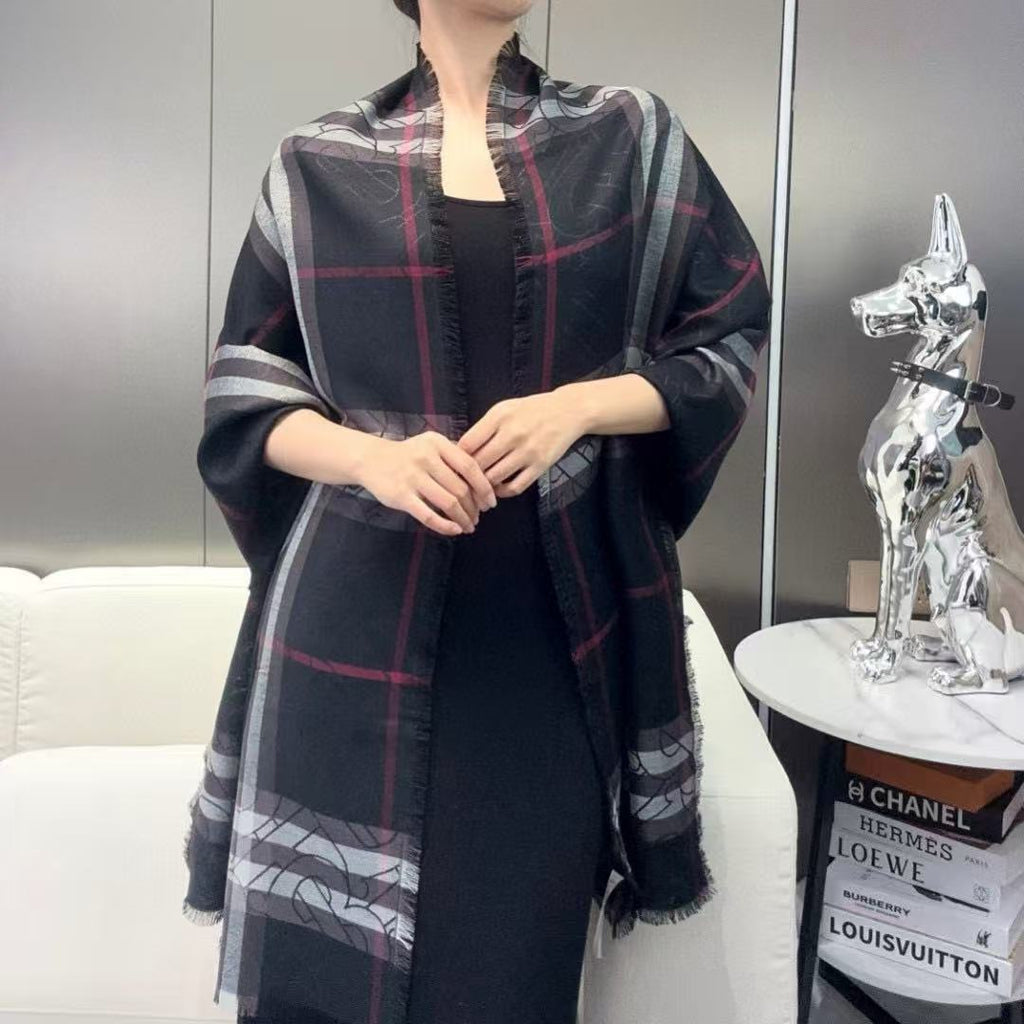 BURBERRY 26S SCARF 220CM IN SILK WOOL 318425