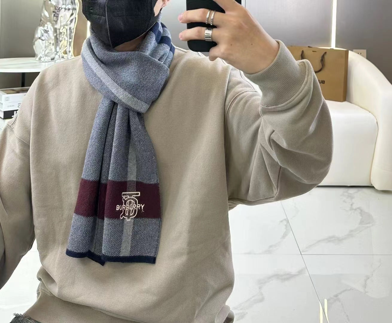 BURBERRY 26S SCARF 180CM IN CASHMERE 309785