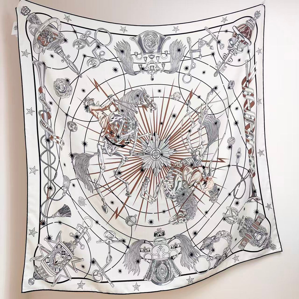 HERMES 26S SCARF 135 IN CASHMERE AND SILK 304575