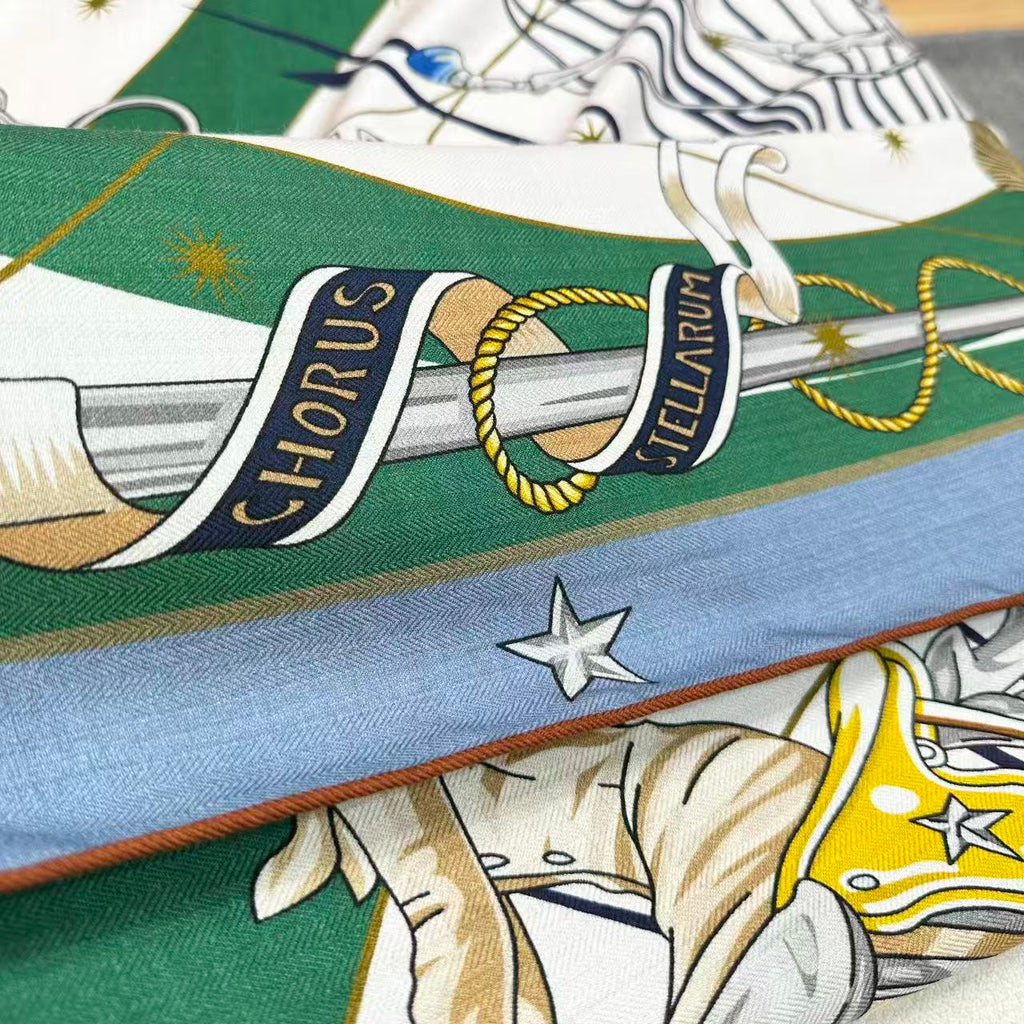 HERMES 26S SCARF 135 IN CASHMERE AND SILK 304576