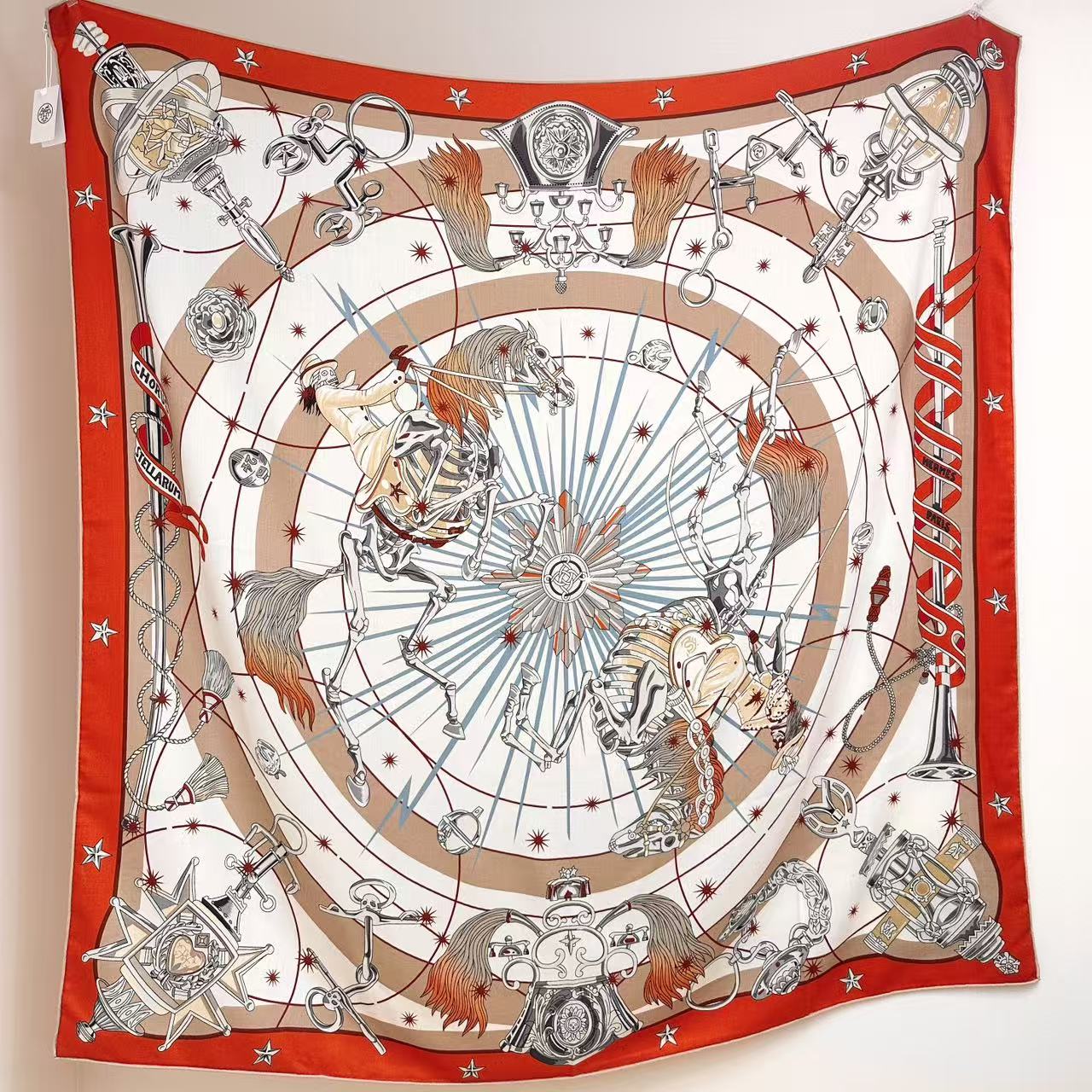 HERMES 26S SCARF 135 IN CASHMERE AND SILK 304577