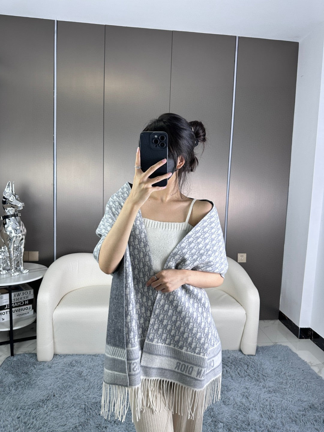 DIOR 26S SCARF 180CM IN CASHMERE 257325