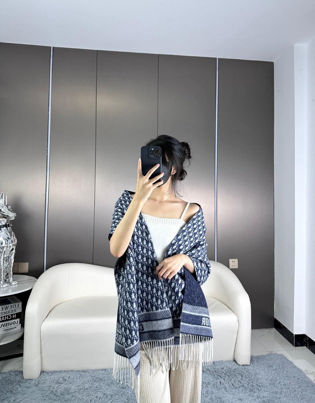 DIOR 26S SCARF 180CM IN CASHMERE 286180